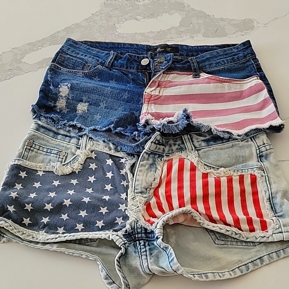 Set of Patrotic Jean shorts, women's size xs